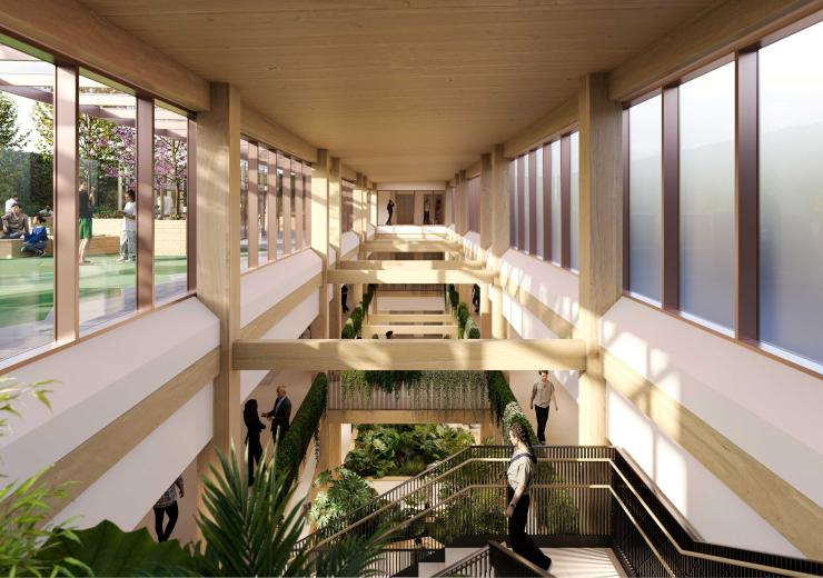 An artist's impression of the new Health and Wellbeing building atrium