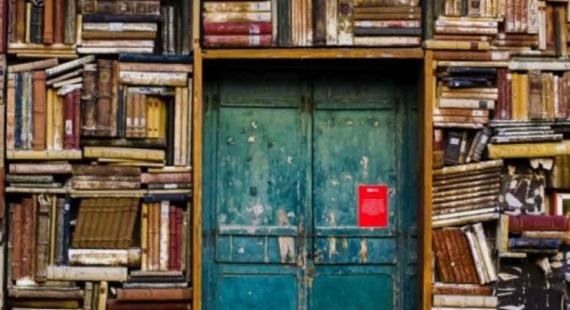 A gateway surrounded by books