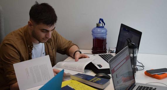 Student studying