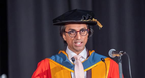 Vikas Shah at a graduation ceremony