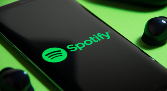 Spotify logo on a phone