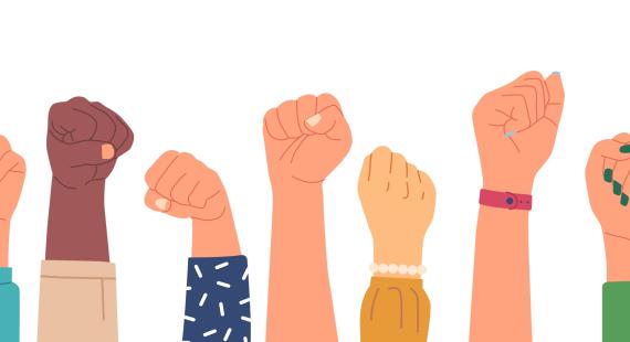 Hands in solidarity graphic