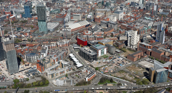Aerial shot of Manchester