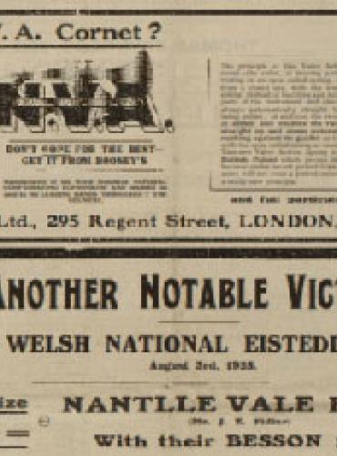 The cover of an early copy of the Brass Band News newspaper 