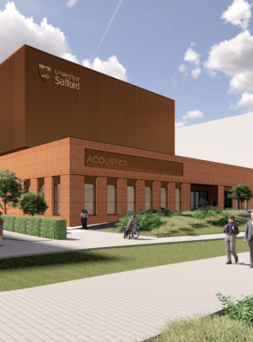 An artist's impression of the Acoustics Building, University of Salford