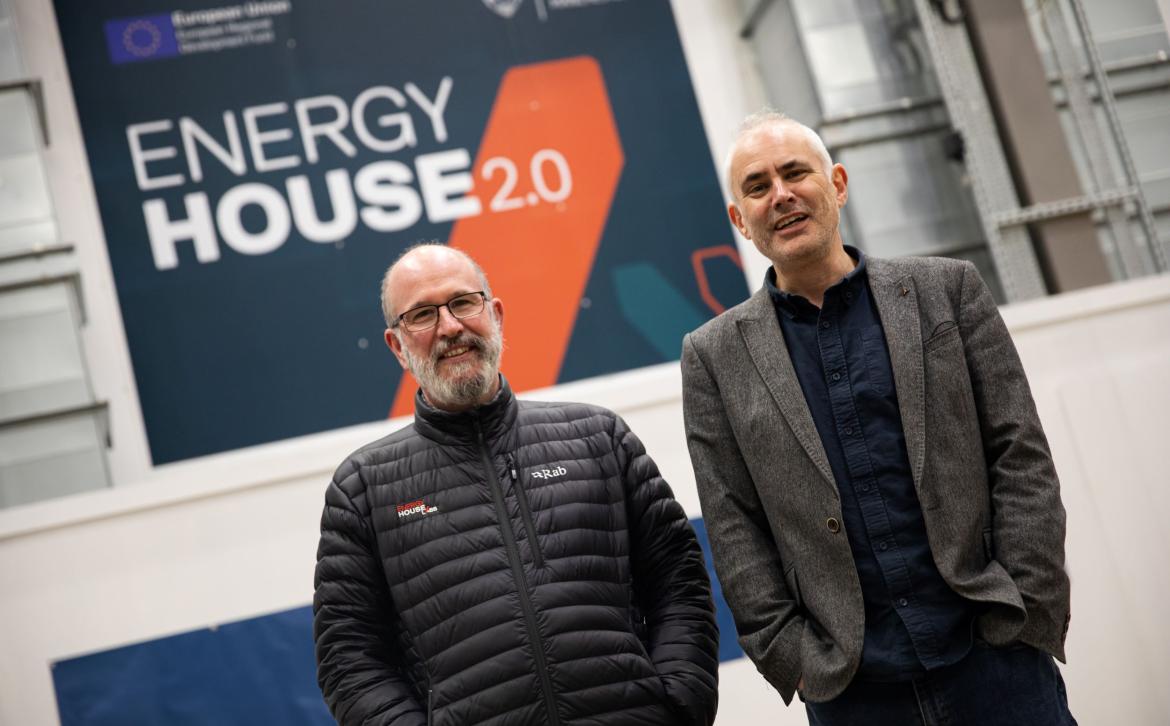 Professor Will Swan and Professor Richard Fitton at Energy House Labs